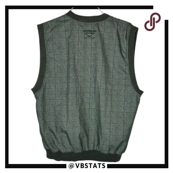 Sunderland of Scotland Green/Gray Plaid Golf Vest in Size Large - Picture 2 of 6